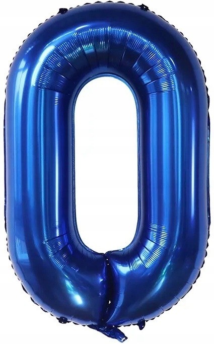 cyfra balon 0 niebieska granatowa