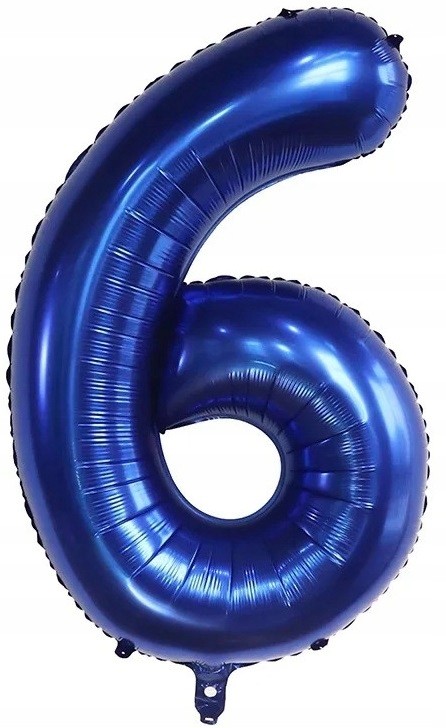 Balon foliowy cyferka 6 70 cm niebieska Urodziny