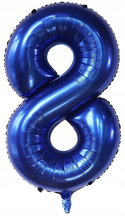 balon cyferka niebieska 8