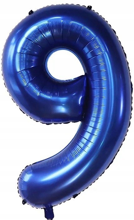 balon cyferka niebieska 9