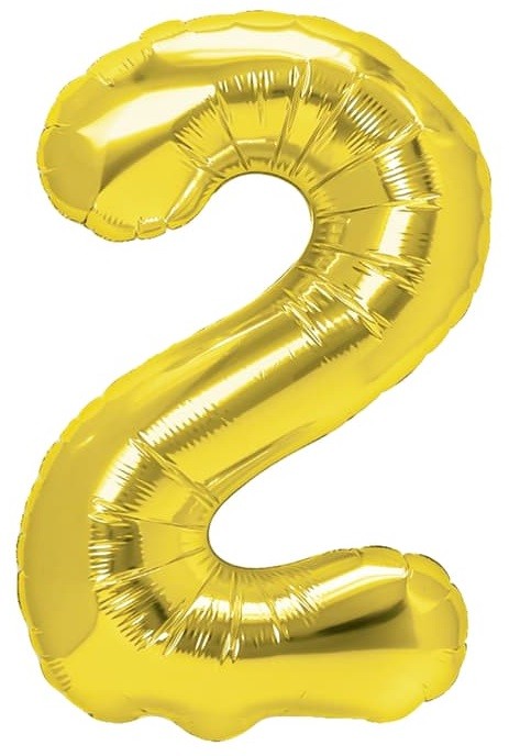 balon foliowy złota cyfra 2