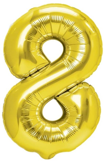 balon foliowy złota cyfra 8
