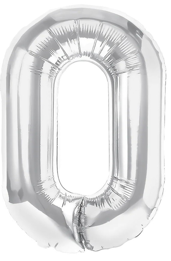 balon foliowy srebrna cyferka 0