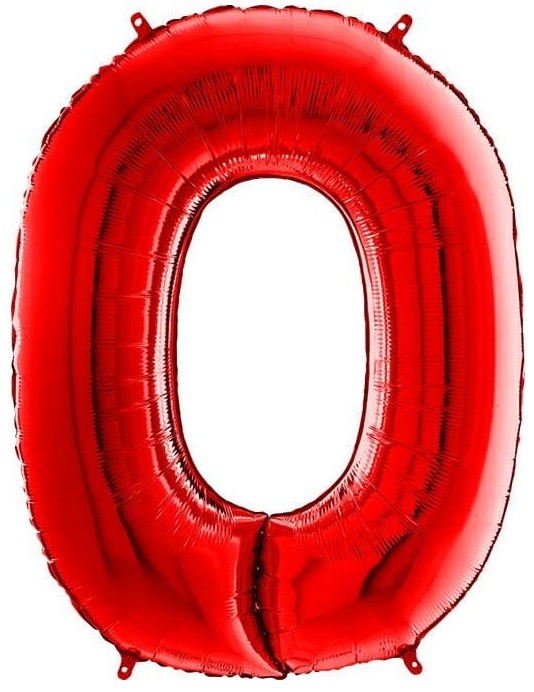 balon czerwona cyfra 0
