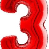 balon czerwona cyfra 3