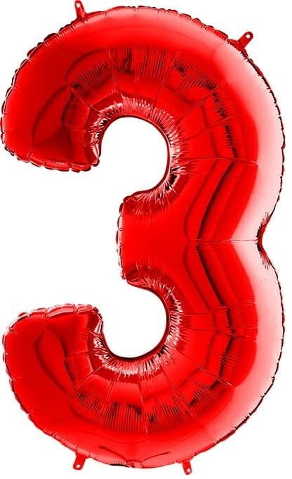 balon czerwona cyfra 3