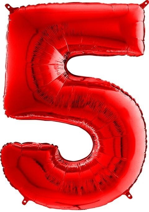 balon czerwona cyfra 5