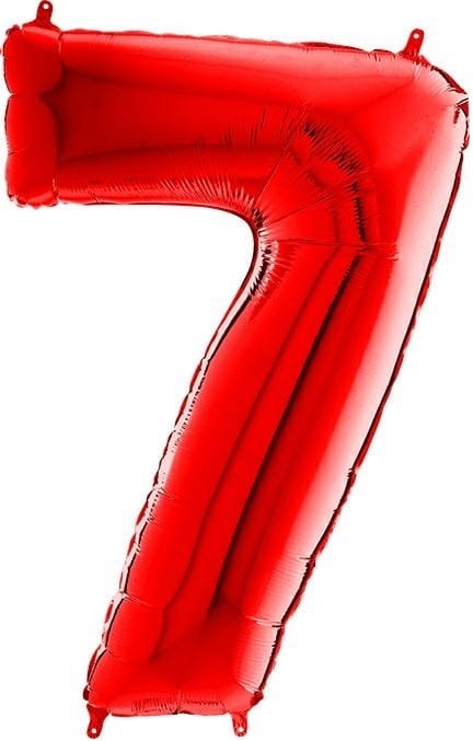 balon czerwona cyfra 7