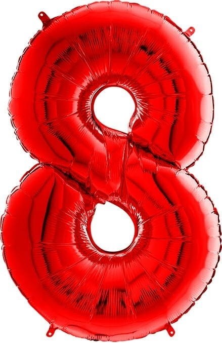 balon czerwona cyfra 8
