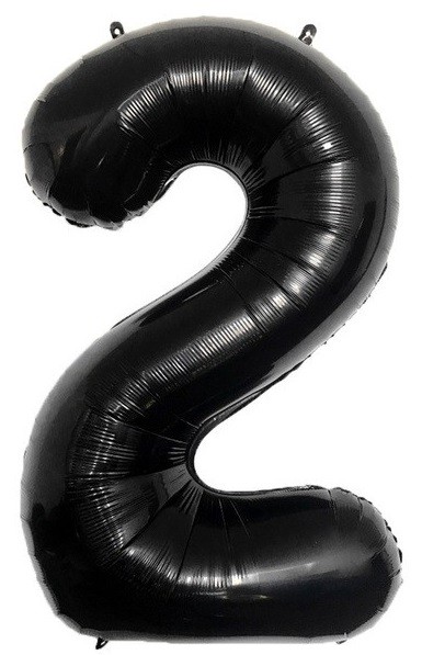 balon foliowy czarny cyfra 2