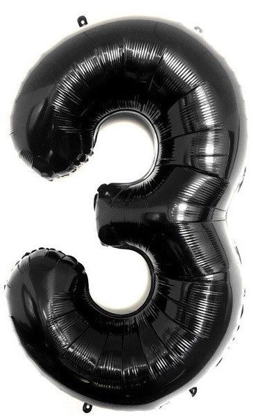 balon foliowy czarny cyfra 3