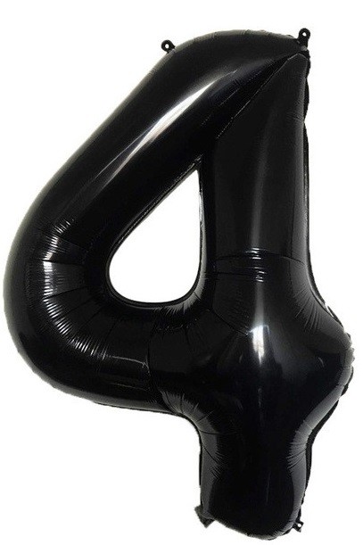 balon foliowy czarny cyfra 4