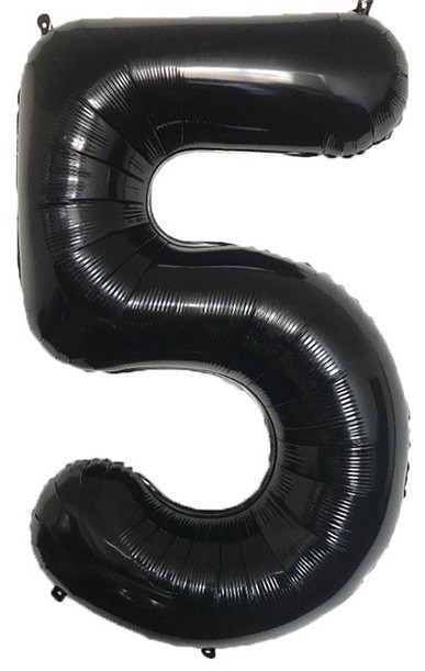 balon foliowy czarny cyfra 5