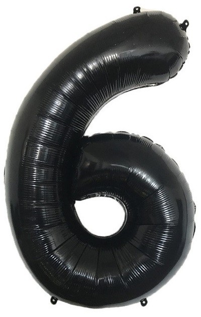 balon foliowy czarny cyfra 6
