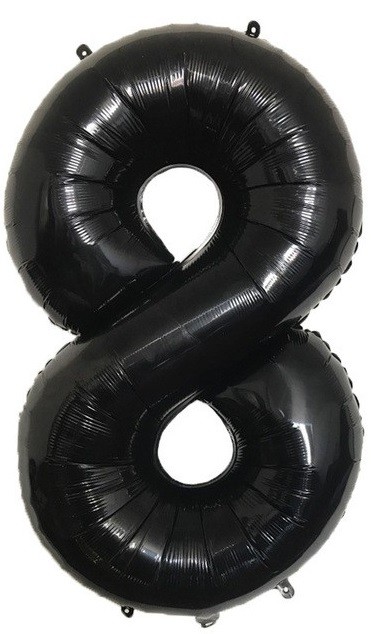 balon foliowy czarny cyfra 8