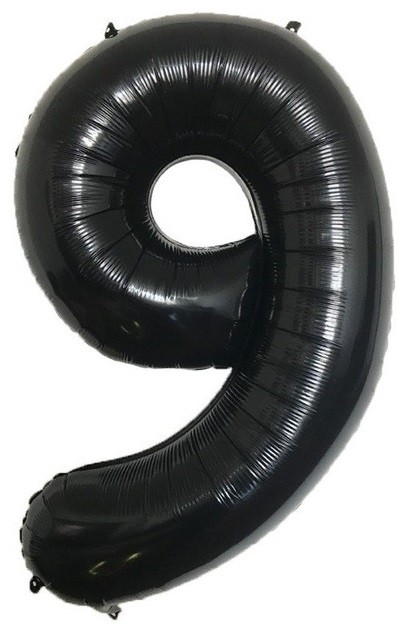 balon foliowy czarny cyfra 9