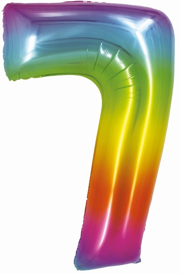 balon tęczowy cyfra 7