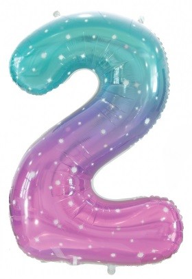 balon foliowy cyfra 2 kosmos