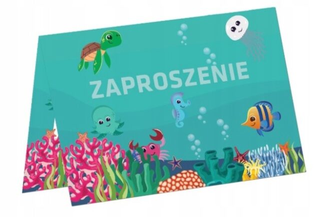 Zaproszenia urodzinowe Podwodny Świat Ocean 6 sztuk Urodziny