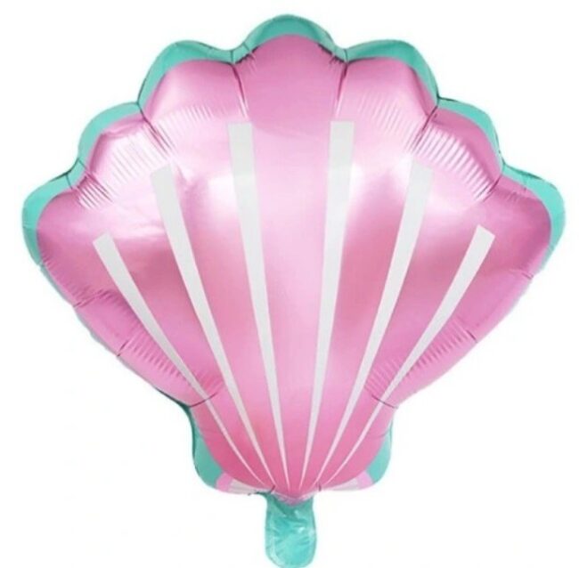 Balon foliowy muszla muszelka podwodny świat syrenka 46x49 cm Urodziny
