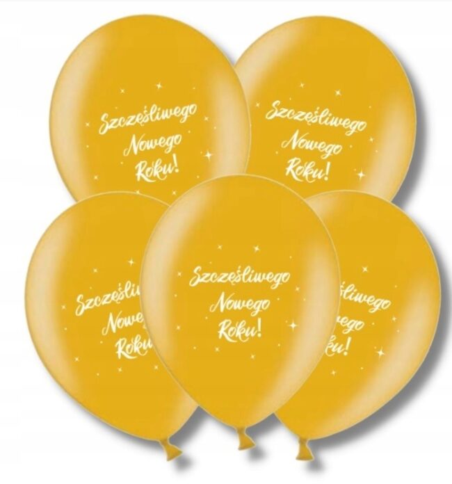 balony złote szczęśliwego nowego roku