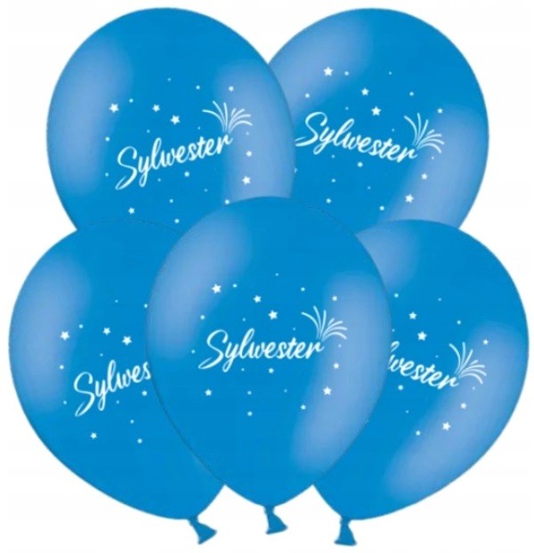 balony na sylwestra niebieskie