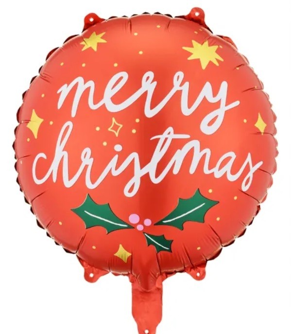 Balon foliowy okrągły świąteczny Merry Christmas 45 cm