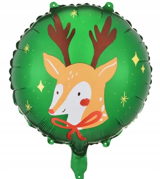 Balon foliowy okrągły świąteczny Renifer