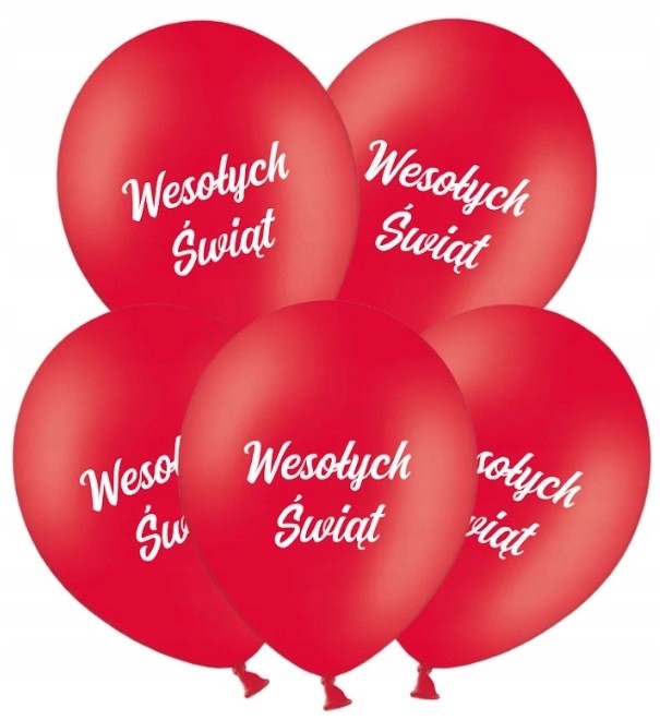 balony czerwone wesołych świąt