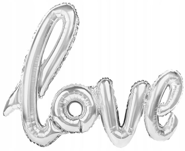 Napis foliowy LOVE srebrny