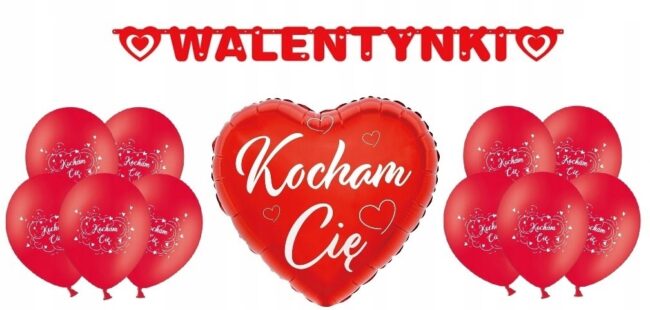 balony kocham cię zestaw
