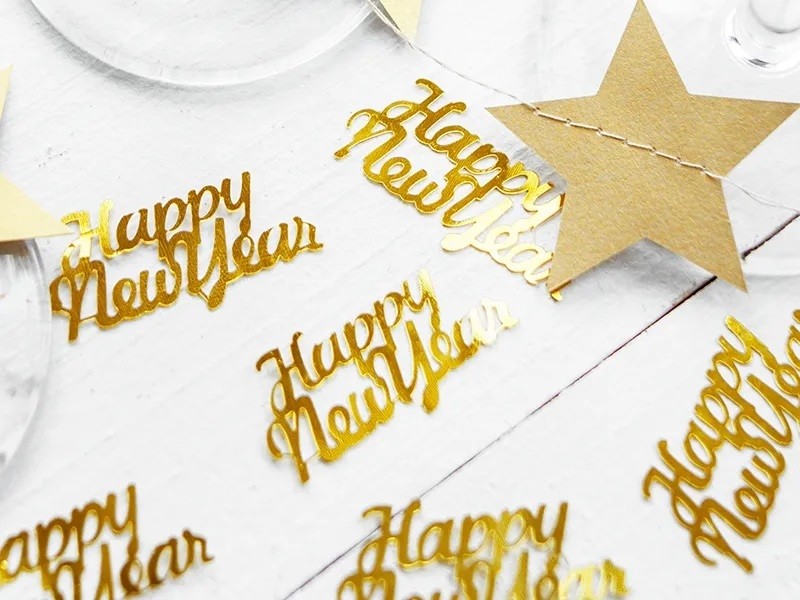 Konfetti Złote Happy New Year Sylwester Nowy Rok 3g
