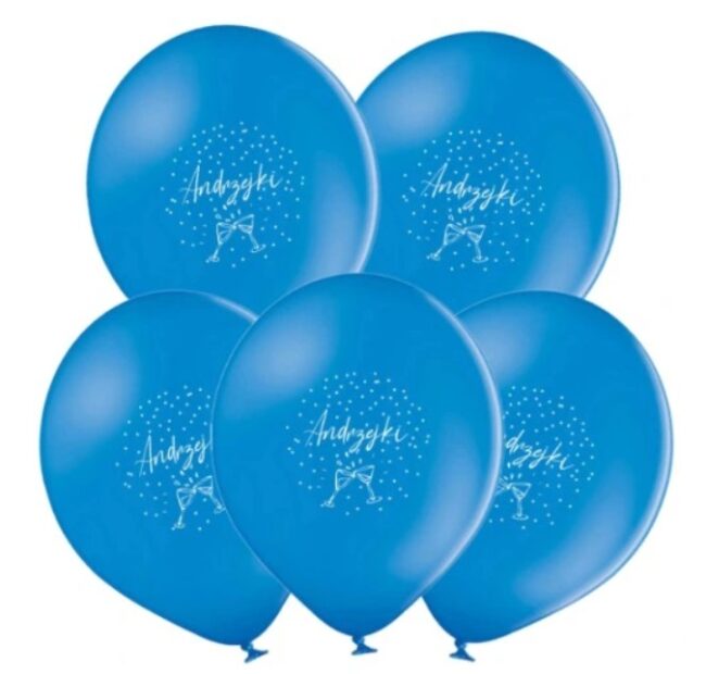 Balony niebieskie na Andrzejki Bal Andrzejkowy 5 sztuk