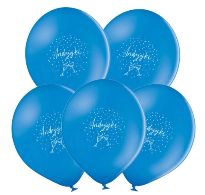 Balony niebieskie na Andrzejki Bal Andrzejkowy 5 sztuk