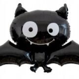 Balon foliowy NIETOPERZ uśmiechnięty czarny 60x72 cm Halloween HAL-103