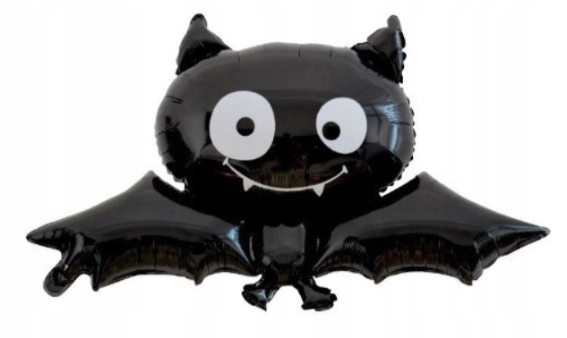 Balon foliowy NIETOPERZ uśmiechnięty czarny 60x72 cm Halloween HAL-103