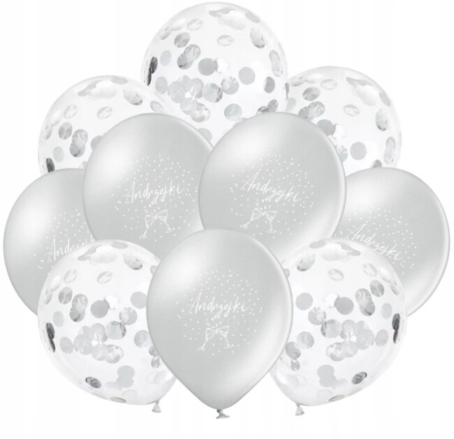 Balony srebrne na Andrzejki