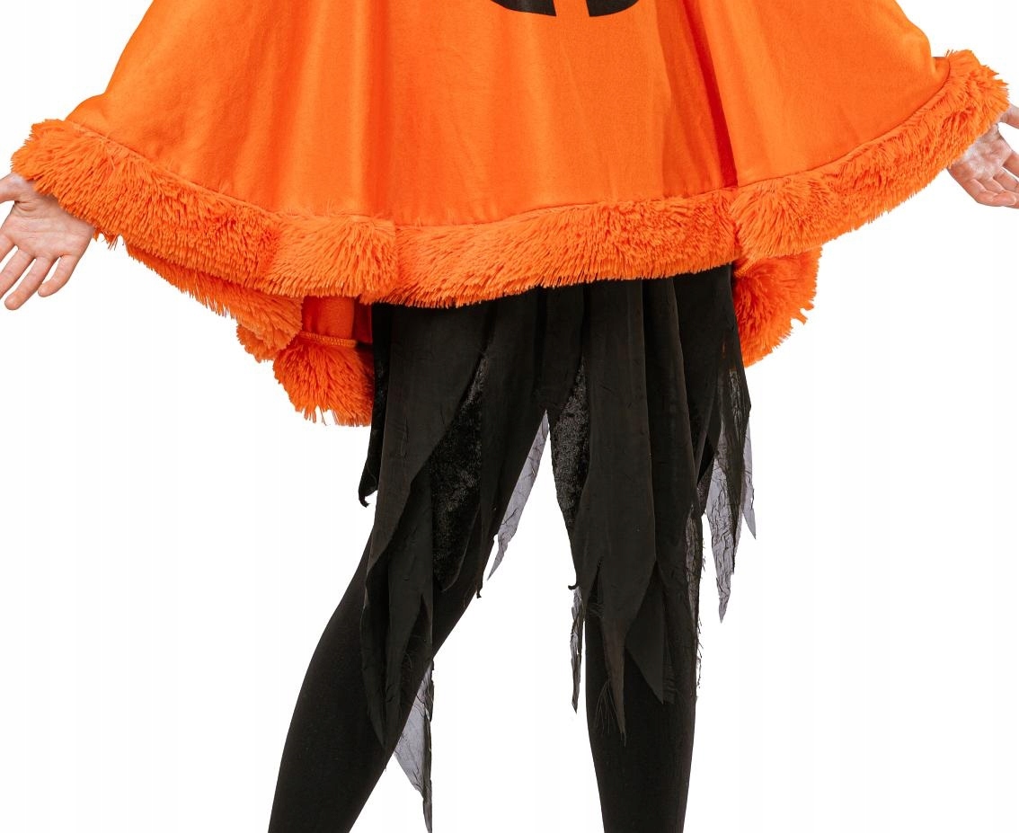 Strój dla dzieci na Halloween Dynia ponczo z kapturem one size HAL-175 - obrazek 3