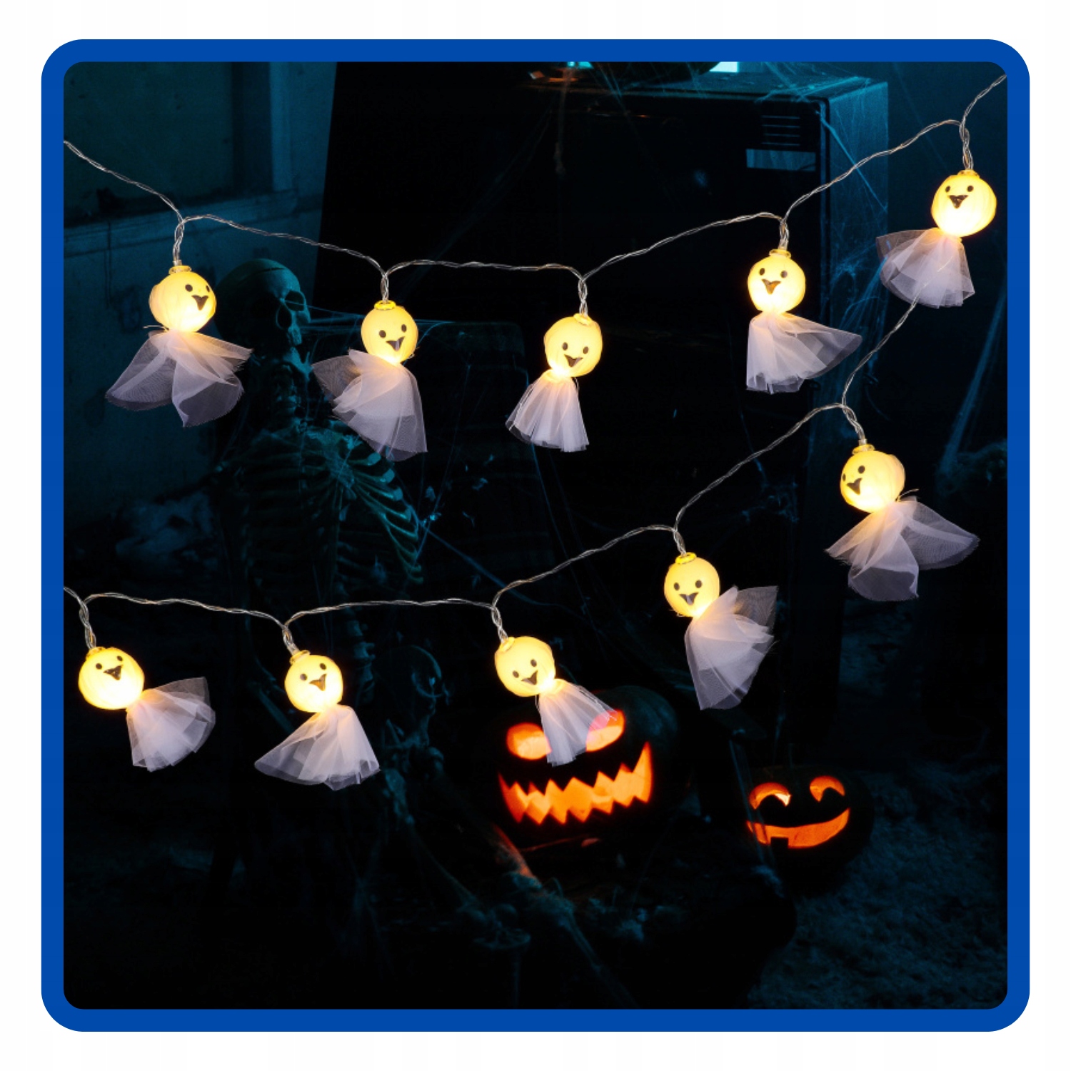 Girlanda świetlna lampki LED Zwiewne Duszki Duch 200 cm Halloween HAL-167 - obrazek 4