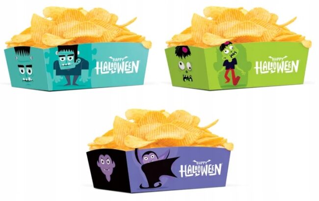 Pudełka na chipsy Monsters Potwory Halloween 3 sztuki HAL-077B