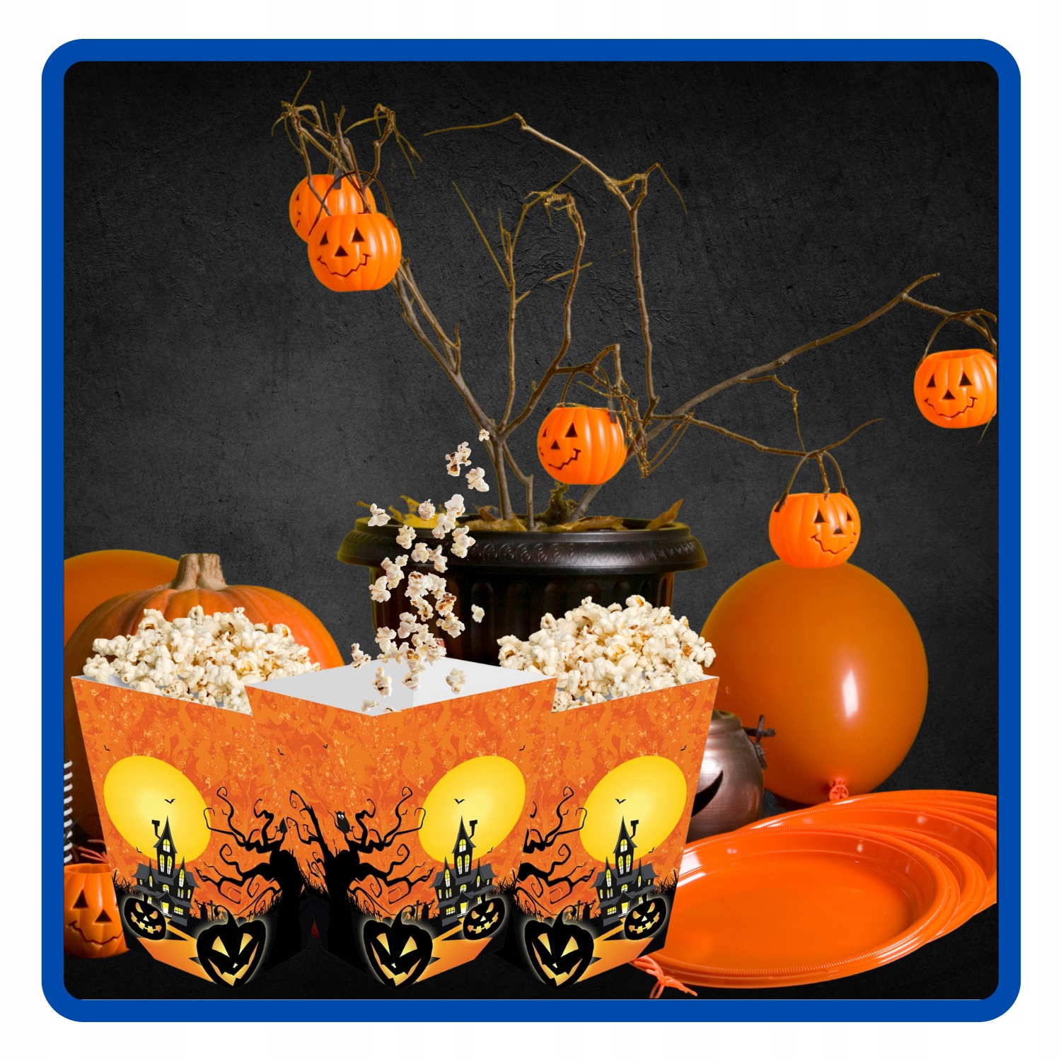 Pudełka na popcorn Nawiedzony Dom Halloween 6 sztuk HAL-054 - obrazek 7