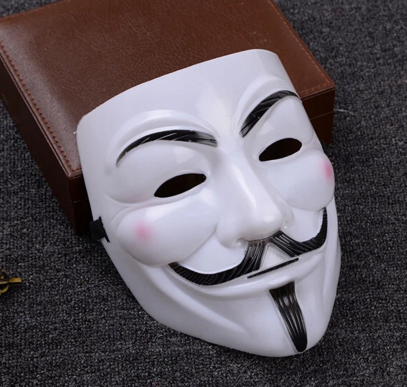 Maska ANONYMOUS biała Halloween Impreza Urodziny HAL-156 - obrazek 3