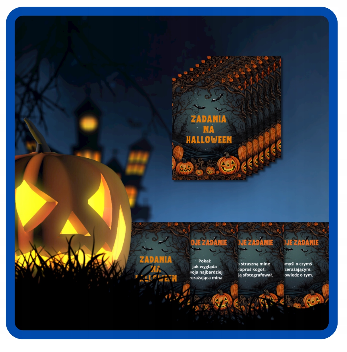 Karty zadań zadania na HALLOWEEN 20 kart z pytaniami dla dzieci HAL-160 - obrazek 9