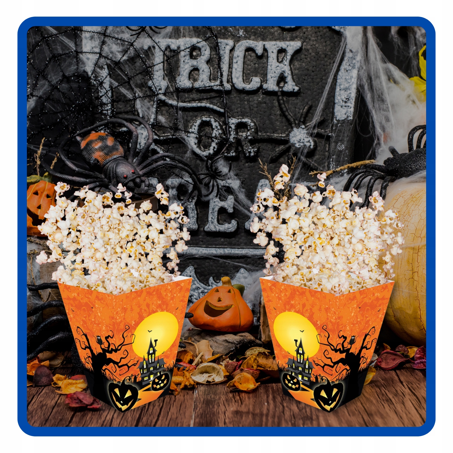 Pudełka na popcorn Nawiedzony Dom Halloween 6 sztuk HAL-054 - obrazek 5
