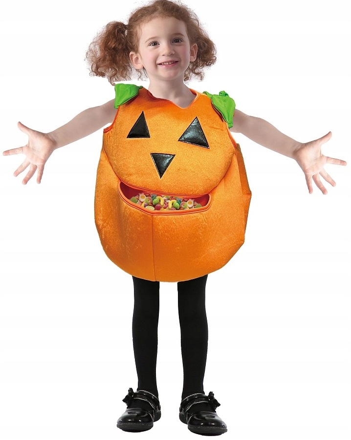 Strój dla dzieci Halloween Dynia z kieszenią na cukierki 92/104 cm HAL-174