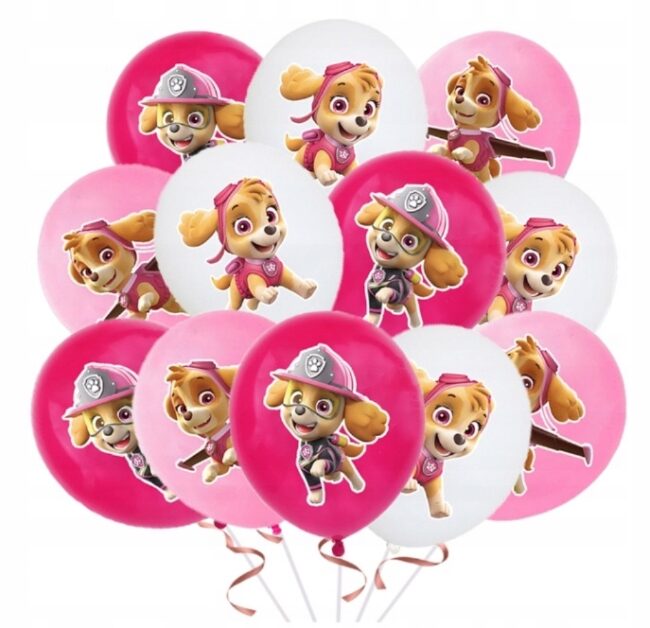 Balony lateksowe Psi Patrol Skye mix 12 sztuk Urodziny