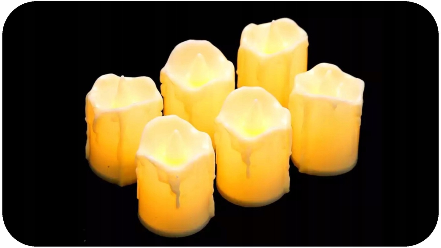Świeczka LED na baterie 5,5x3,5 cm CIEPŁY BIAŁY Halloween Andrzejki 1 szt - obrazek 6