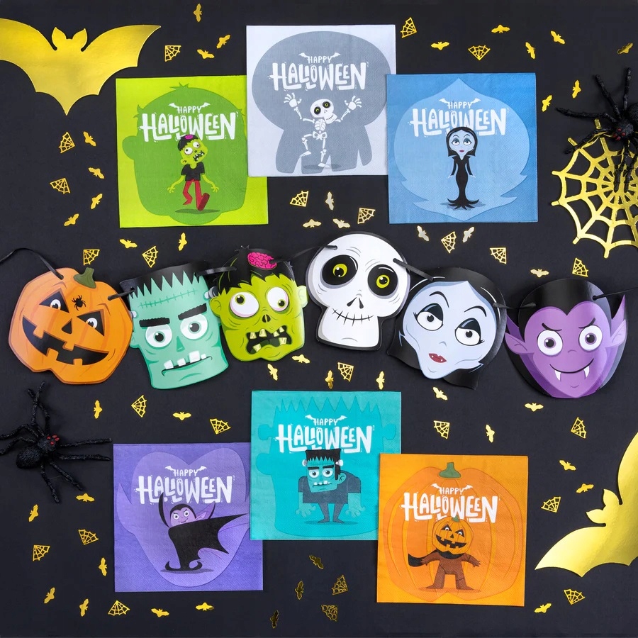 Serwetki papierowe Halloween Monsters Potwory 12 sztuk HAL-074 - obrazek 2