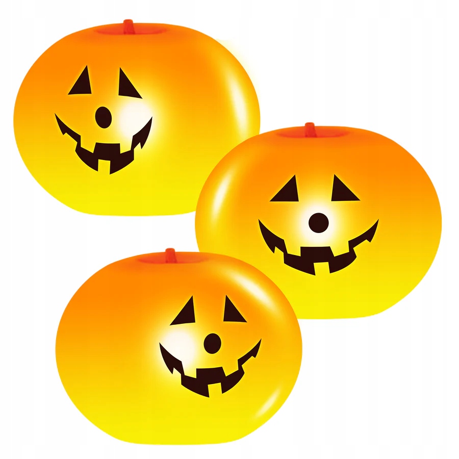 Balony lateksowe świecące ŚWIECĄCA DYNIA na Halloween LED 10 sztuk HAL-148 - obrazek 2