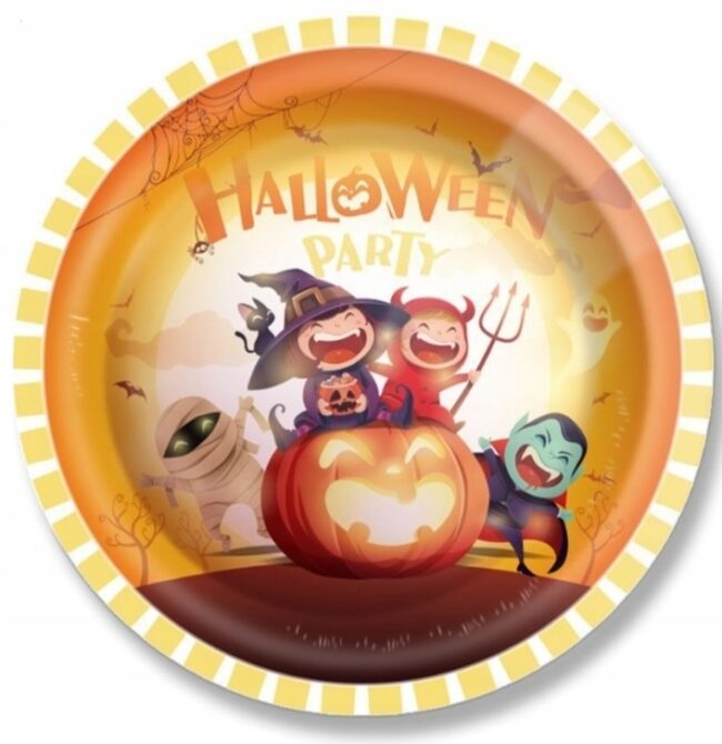 talerzyki pomarańczowe halloween